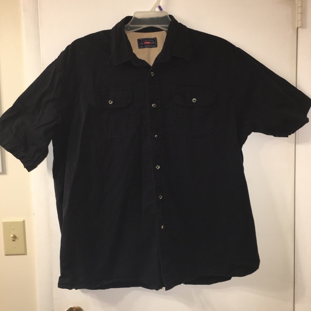 Wrangler Black Button Down Shortsleeve Shirt XL